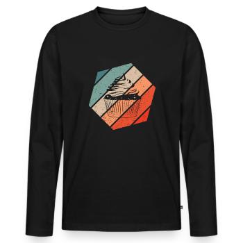 Cupcake Retro Style Vintage - Männer Premium Bio Langarmshirt - Schwarz - Vorne - Nico (187cm)