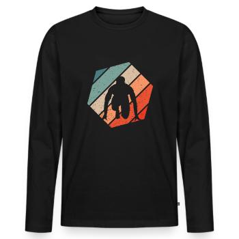 Running Retro Style Vintage - Men's Premium Organic Long Sleeve Shirt - black - Front - Nico (187cm)