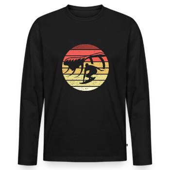 Surfen Retro Style Vintage - Männer Premium Bio Langarmshirt - Schwarz - Vorne - Nico (187cm)