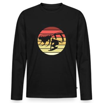 Surfen Retro Style Vintage - Männer Premium Bio Langarmshirt - Schwarz - Vorne - Nico (187cm)