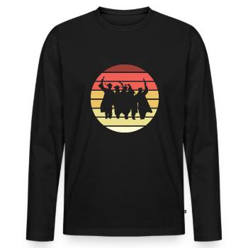 Cérémonie de remise des diplômes Retro Style Vintage - T-shirt manches longues Premium bio Homme - noir - Devant - Nico (187cm)