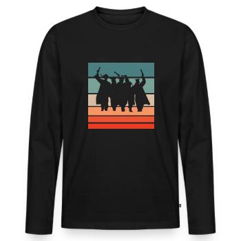 Cérémonie de remise des diplômes Retro Style Vintage - T-shirt manches longues Premium bio Homme - noir - Devant - Nico (187cm)
