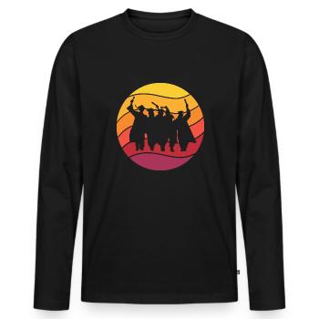 Cérémonie de remise des diplômes Retro Style Vintage - T-shirt manches longues Premium bio Homme - noir - Devant - Nico (187cm)
