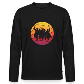 Cérémonie de remise des diplômes Retro Style Vintage - T-shirt manches longues Premium bio Homme - noir - Devant - Nico (187cm)