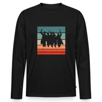 Cérémonie de remise des diplômes Retro Style Vintage - T-shirt manches longues Premium bio Homme - noir - Devant - Nico (187cm)