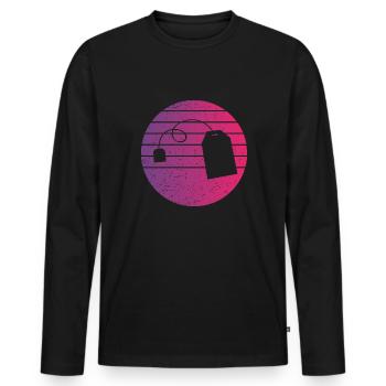 Sachets de thé Retro Style Vintage - T-shirt manches longues Premium bio Homme - noir - Devant - Nico (187cm)