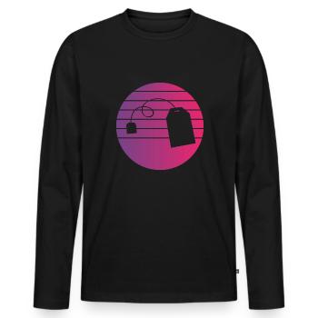 Sachets de thé Retro Style Vintage - T-shirt manches longues Premium bio Homme - noir - Devant - Nico (187cm)