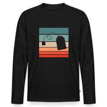 Sachets de thé Retro Style Vintage - T-shirt manches longues Premium bio Homme - noir - Devant - Nico (187cm)