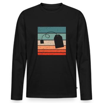 Sachets de thé Retro Style Vintage - T-shirt manches longues Premium bio Homme - noir - Devant - Nico (187cm)