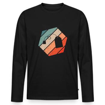 Sachets de thé Retro Style Vintage - T-shirt manches longues Premium bio Homme - noir - Devant - Nico (187cm)