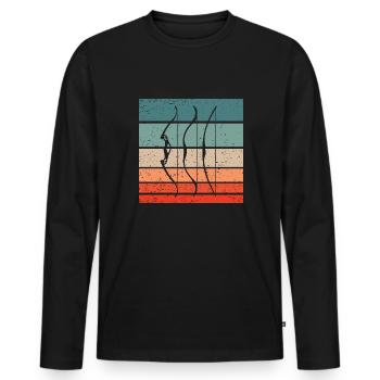 Archery Retro Style Vintage - Men's Premium Organic Long Sleeve Shirt - black - Front - Nico (187cm)