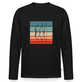 Archery Retro Style Vintage - Men's Premium Organic Long Sleeve Shirt - black - Front - Nico (187cm)
