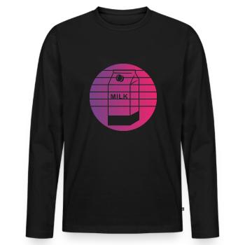 Milchkarton Retro Style Vintage - Männer Premium Bio Langarmshirt - Schwarz - Vorne - Nico (187cm)