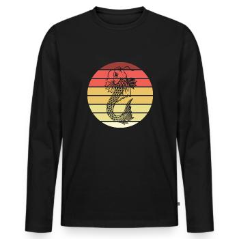 Koi Fish Retro Style Vintage - Men's Premium Organic Long Sleeve Shirt - black - Front - Nico (187cm)