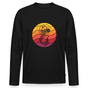 Koi Fish Retro Style Vintage - Men's Premium Organic Long Sleeve Shirt - black - Front - Nico (187cm)