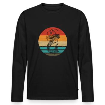 Koi Fish Retro Style Vintage - Men's Premium Organic Long Sleeve Shirt - black - Front - Nico (187cm)