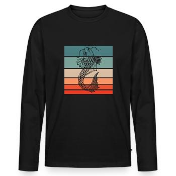 Koi Fish Retro Style Vintage - Men's Premium Organic Long Sleeve Shirt - black - Front - Nico (187cm)