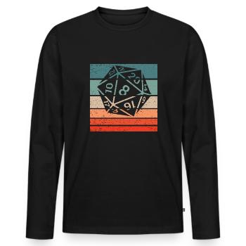 20-sided Cube Retro Style Vintage - Men's Premium Organic Long Sleeve Shirt - black - Front - Nico (187cm)