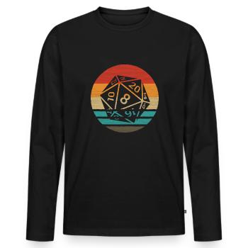 20-sided Cube Retro Style Vintage - Men's Premium Organic Long Sleeve Shirt - black - Front - Nico (187cm)