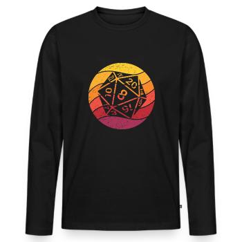 20-sided Cube Retro Style Vintage - Men's Premium Organic Long Sleeve Shirt - black - Front - Nico (187cm)