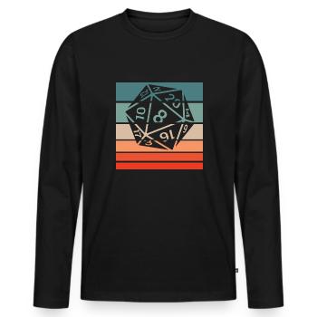 20-sided Cube Retro Style Vintage - Men's Premium Organic Long Sleeve Shirt - black - Front - Nico (187cm)