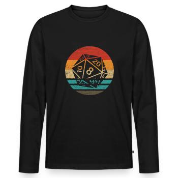20-sided Cube Retro Style Vintage - Men's Premium Organic Long Sleeve Shirt - black - Front - Nico (187cm)