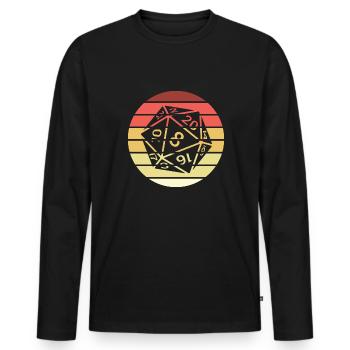 20-sided Cube Retro Style Vintage - Men's Premium Organic Long Sleeve Shirt - black - Front - Nico (187cm)