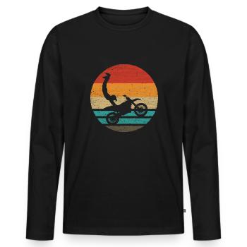 Motocross Seatgrab Retro Style Vintage - T-shirt manches longues Premium bio Homme - noir - Devant - Nico (187cm)