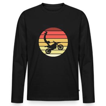 Motocross Seatgrab Retro Style Vintage - T-shirt manches longues Premium bio Homme - noir - Devant - Nico (187cm)