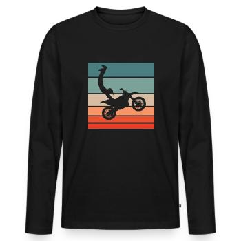 Motocross Seatgrab Retro Style Vintage - T-shirt manches longues Premium bio Homme - noir - Devant - Nico (187cm)