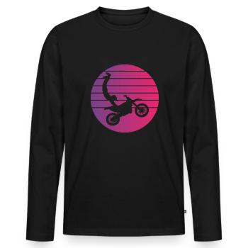 Motocross Seatgrab Retro Style Vintage - T-shirt manches longues Premium bio Homme - noir - Devant - Nico (187cm)