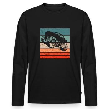 Monster Truck Retro Style Vintage - Männer Premium Bio Langarmshirt - Schwarz - Vorne - Nico (187cm)