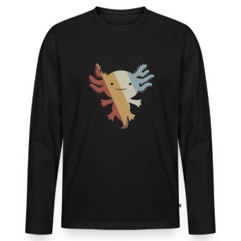 Axolotl Retro Style Vintage - T-shirt manches longues Premium bio Homme - noir - Devant - Nico (187cm)