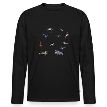 Shrimp Group Pet Design for proud shrimp fans - Men's Premium Organic Long Sleeve Shirt - black - Front - Nico (187cm)
