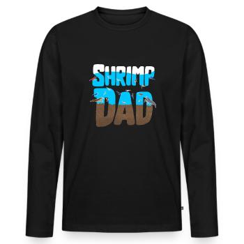 Daddy by Shrimp Pet Design pour les fiers fans de crevettes - T-shirt manches longues Premium bio Homme - noir - Devant - Nico (187cm)