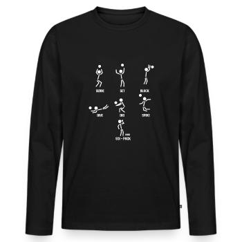 Volleyball Sixpack - T-shirt manches longues Premium bio Homme - noir - Devant - Nico (187cm)
