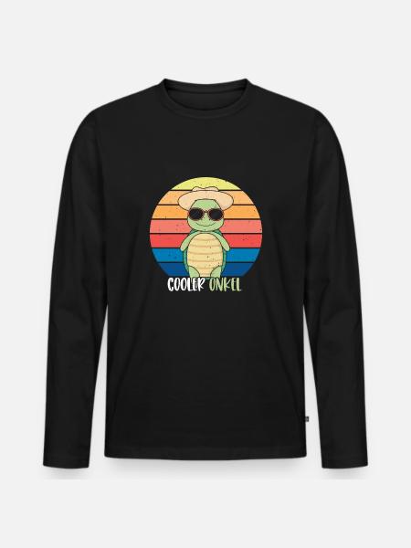 Cooler Onkel Geschenkidee Onkel - Männer Premium Bio Langarmshirt - Schwarz
