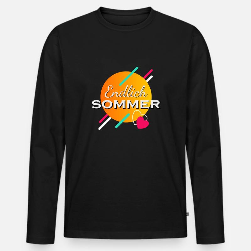 Endlich Sommer - Männer Premium Bio Langarmshirt - Schwarz