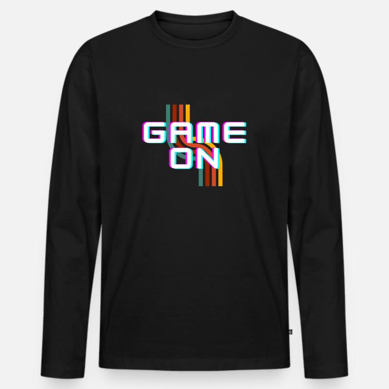 Game On - Männer Premium Bio Langarmshirt - Schwarz