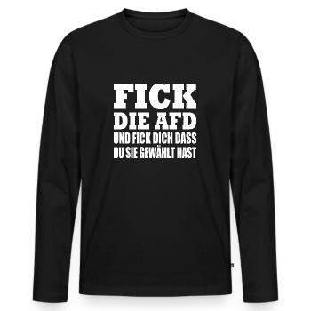 Afd - Männer Premium Bio Langarmshirt - Schwarz - Vorne - Nico (187cm)