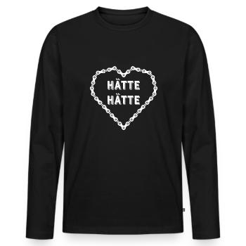Hätte Hätte Fahrradkette Radfahrer Spruch Fahrrad - Männer Premium Bio Langarmshirt - Schwarz - Vorne - Nico (187cm)