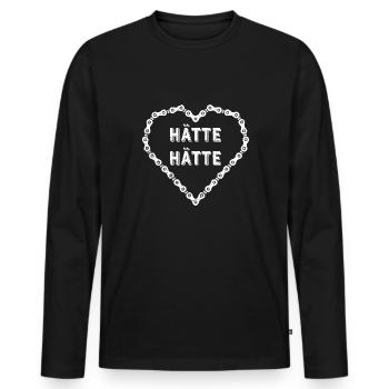 Hätte Hätte Fahrradkette Radfahrer Spruch Fahrrad - Männer Premium Bio Langarmshirt - Schwarz - Vorne - Nico (187cm)