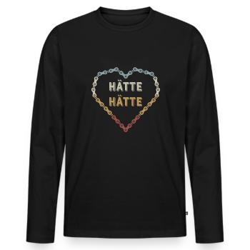Hätte Hätte Fahrradkette Radfahrer Spruch Fahrrad - Männer Premium Bio Langarmshirt - Schwarz - Vorne - Nico (187cm)
