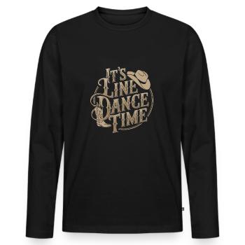 Line Dance Time Line Dancing Dancing - Men's Premium Organic Long Sleeve Shirt - black - Front - Nico (187cm)