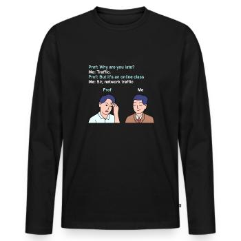 Retard dans le trafic réseau pour les jeunes fiers Pinoys - T-shirt manches longues Premium bio Homme - noir - Devant - Nico (187cm)