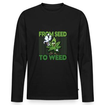 From Seed To Weed Cannabis Legal CanG Marijuana - Männer Premium Bio Langarmshirt - Schwarz - Vorne - Nico (187cm)