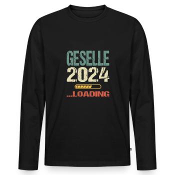 Geselle 2024 Loading Abschluss Prüfung Bestanden - Männer Premium Bio Langarmshirt - Schwarz - Vorne - Nico (187cm)