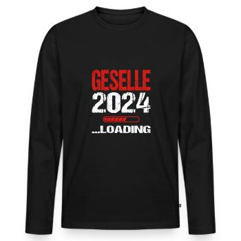 Geselle 2024 Loading Abschluss Bestanden - Männer Premium Bio Langarmshirt - Schwarz - Vorne - Nico (187cm)