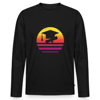 Doktorhut Retro Style Vintage - Männer Premium Bio Langarmshirt - Schwarz - Vorne - Nico (187cm)