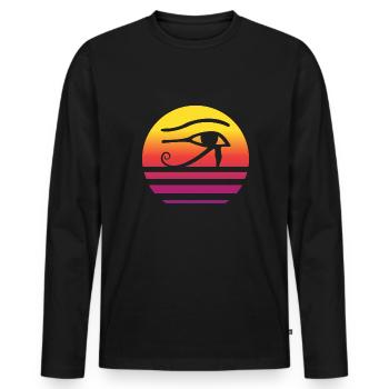 Eye Of Horus Retro Style Vintage - Männer Premium Bio Langarmshirt - Schwarz - Vorne - Nico (187cm)